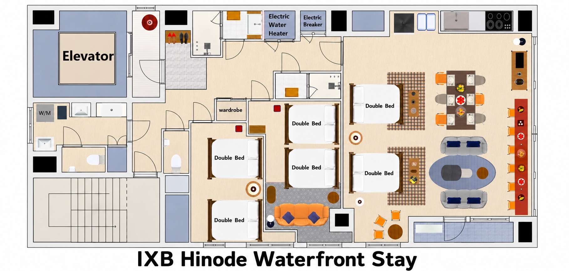 IXB Hinode Waterfront Stay 間取り図